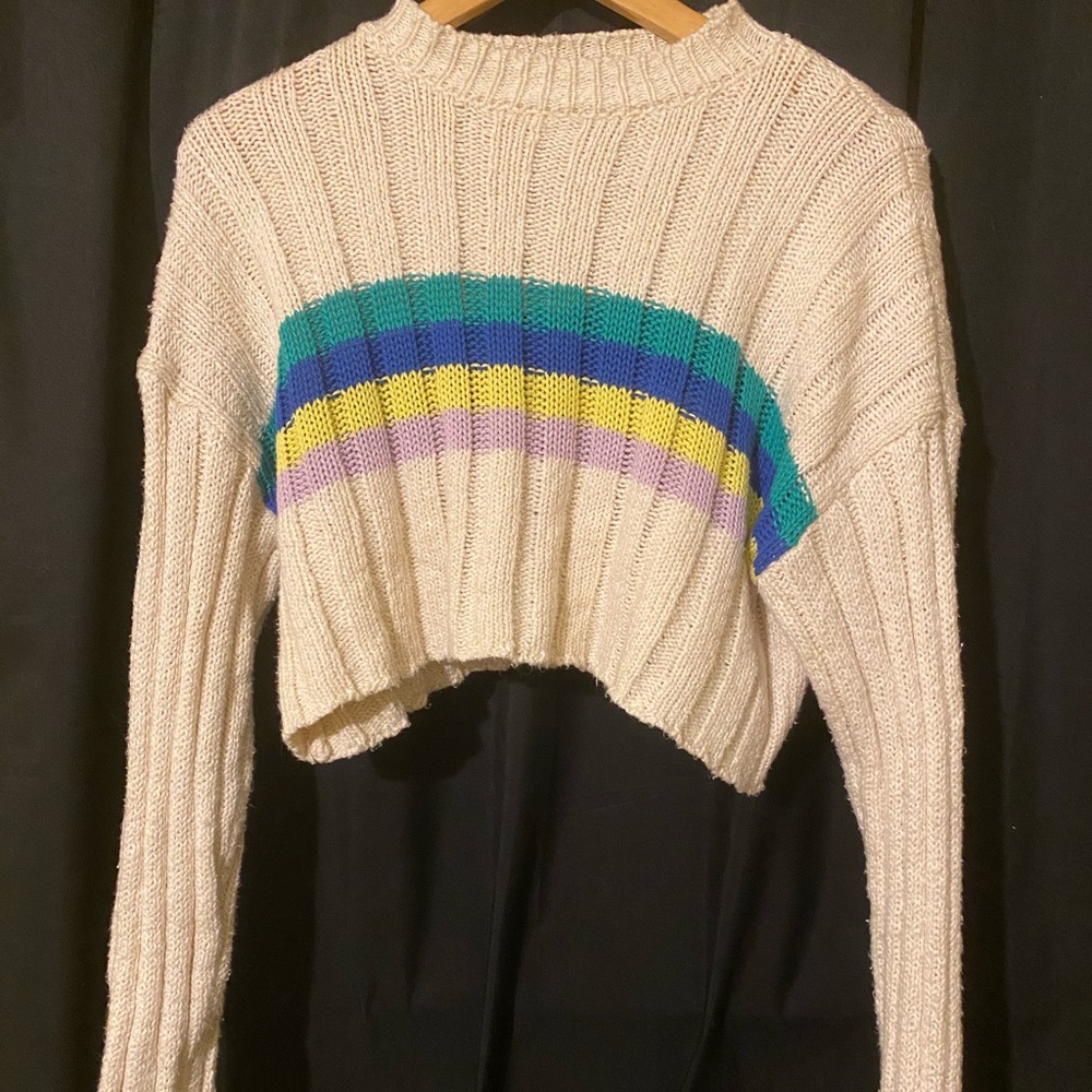 super cropped white/cream sweater